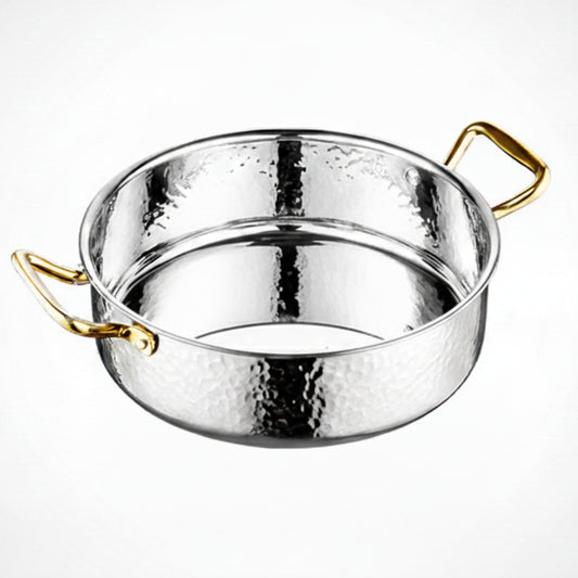 Thickened Stainless Steel Hammered Double Handle Pot