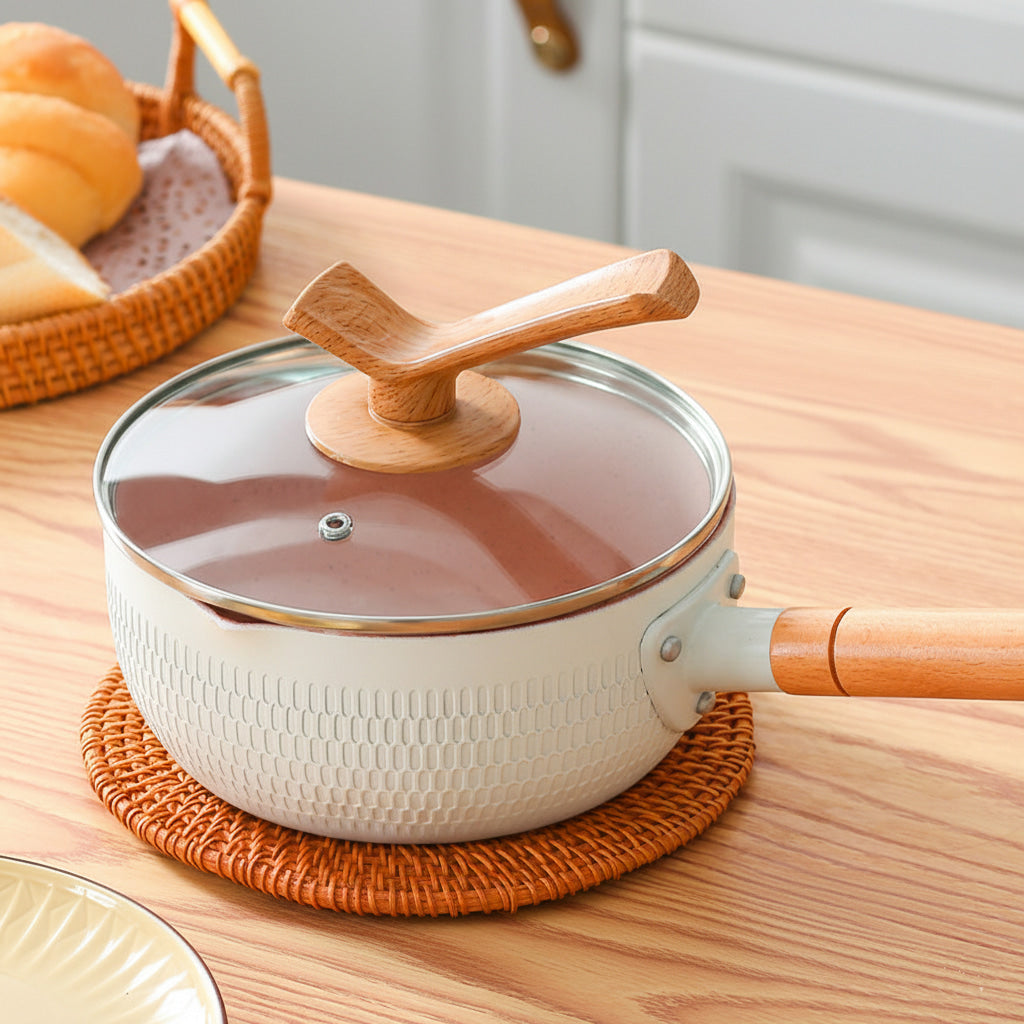 Aluminum Alloy Non Stick Glass Lid Pot