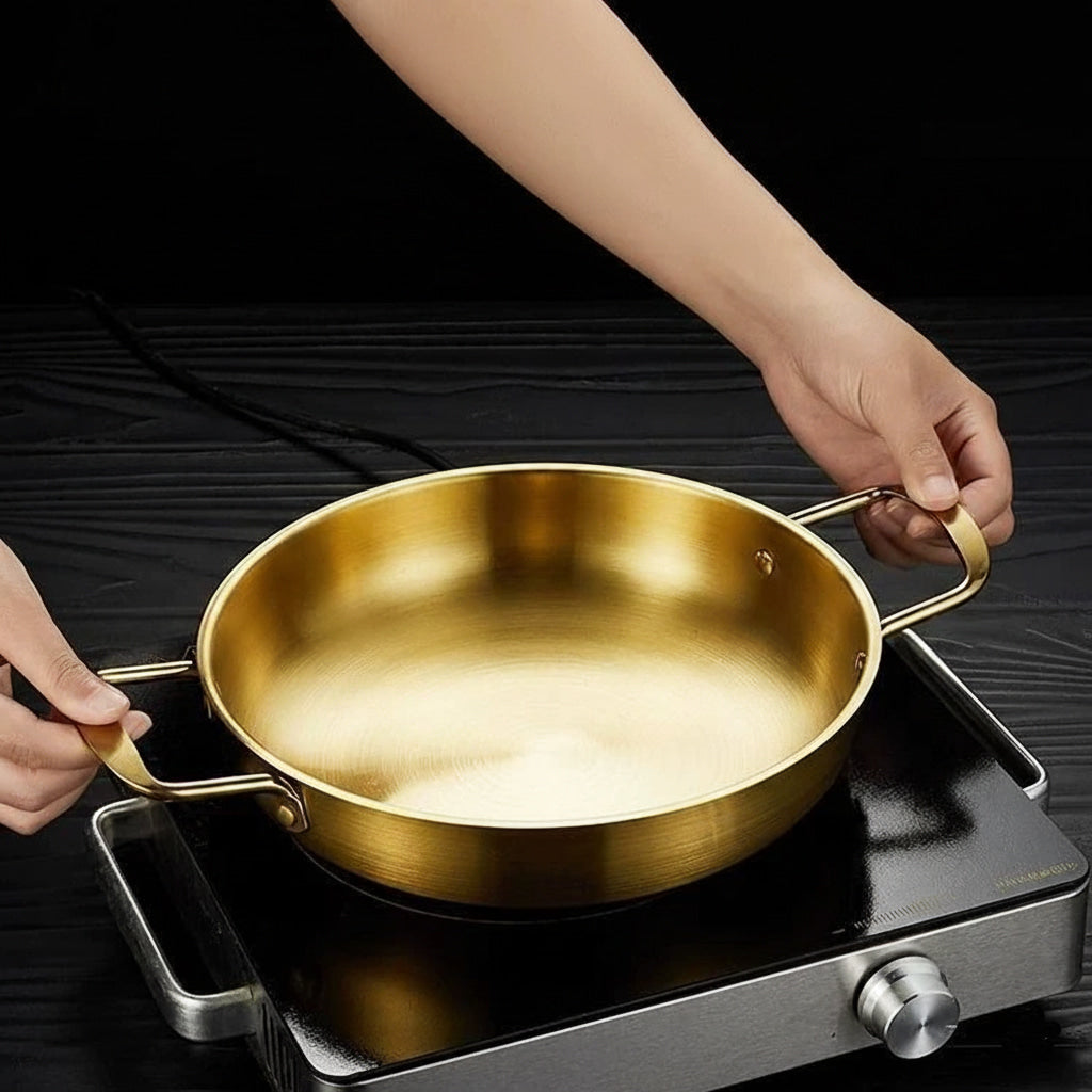 Double Ear Handles Stainless Steel Soup Pot