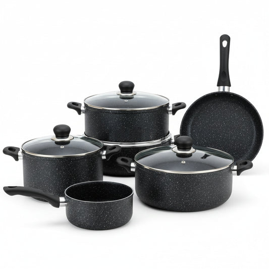 10 Pieces Aluminum Non Stick Pot Frying Pan Cookware Set