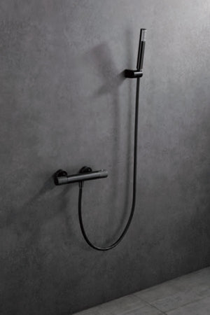 Black Gum Metal Thermostatic Shower Faucet Modern Design, view 3