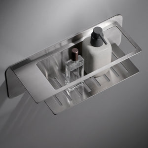 Brushed Nickel Soap Dish with Tempered Glass Tray, view 3