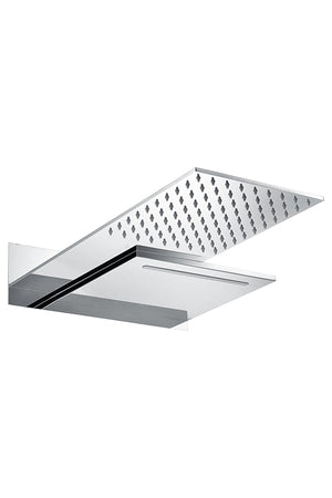 2-Way Waterfall Shower Head Chrome Finish by IMEX RPS490, rain head detail