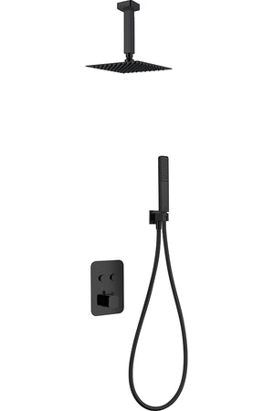 Matte Black Thermostatic Built-In Shower Set, view 2