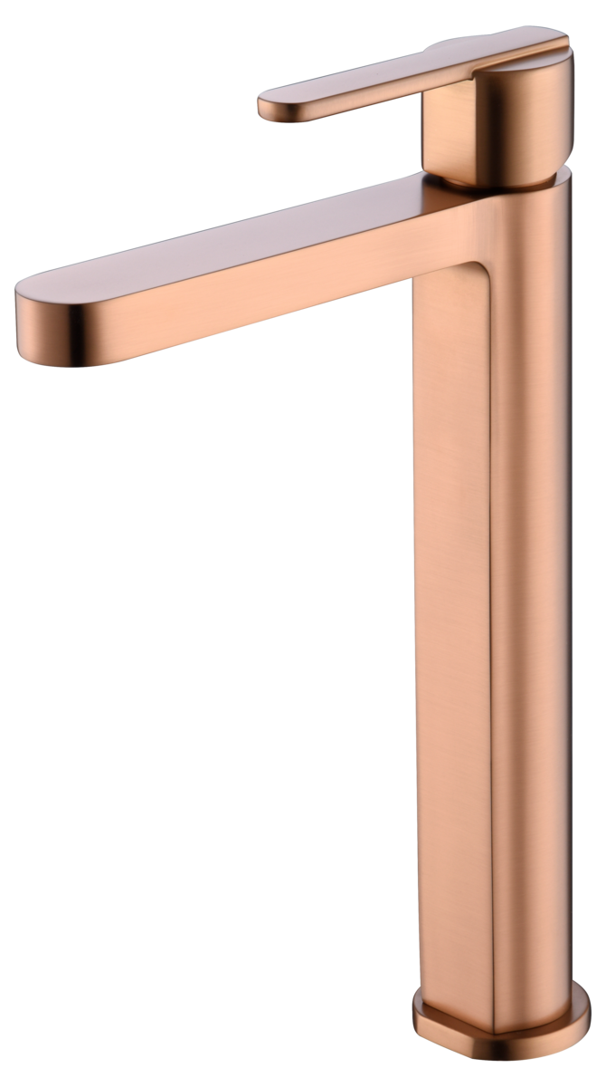 Monomando Lavabo Alto Roma Oro Rosa Cepillado