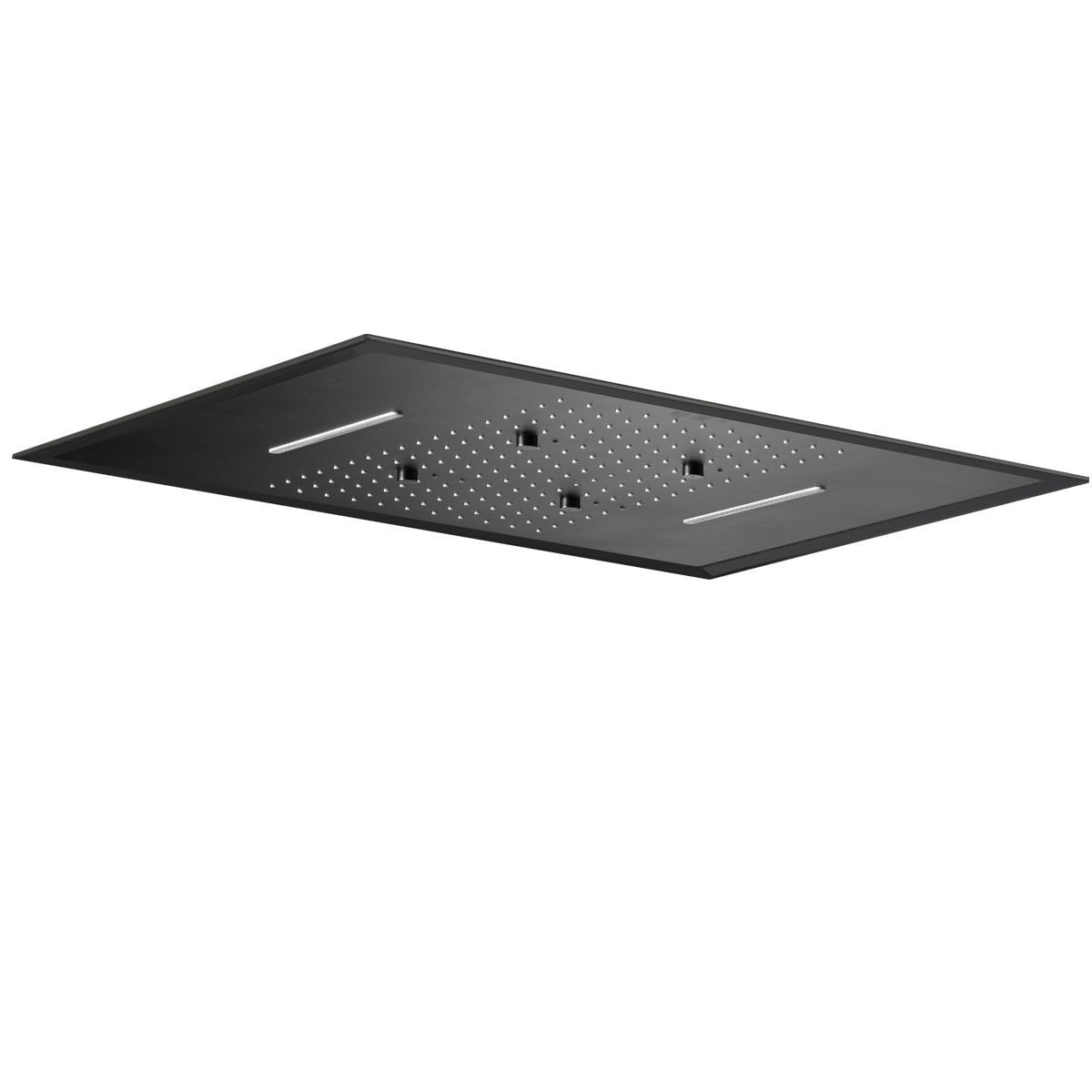 Cabezal de ducha rectangular de 48 x 59 pulgadas, 3 vías, negro mate | IMEX