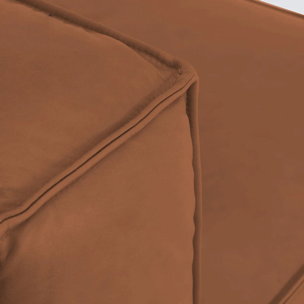 Modern Italian Leather Tofu-Shaped Sofa with Dual-Directional