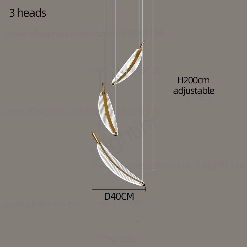 LED Chandelier Modern Spiral Pendant Light