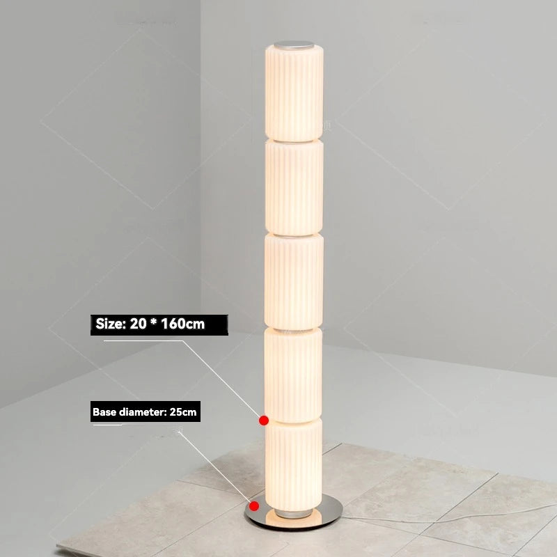 Nordic LED Stand Lighting Smoke Glass Floor Lamp