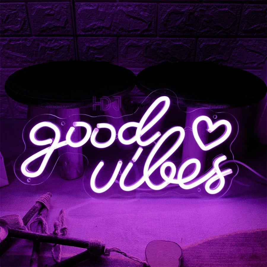 Good Vibes Multicolor Neon Sign