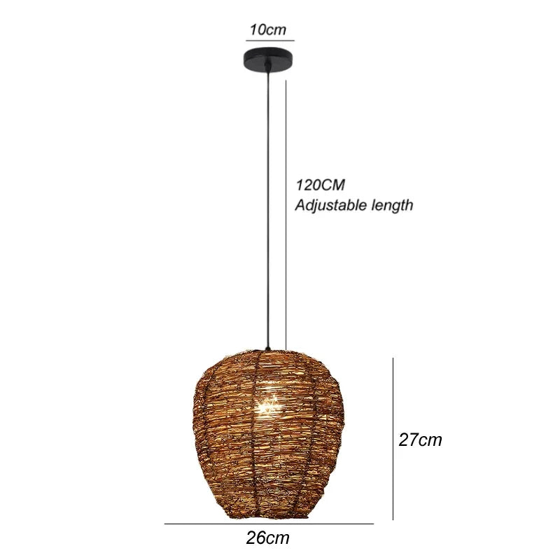 Bamboo Chandelier Pendant Wood Ceiling Lamp