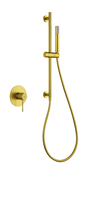 Line Brushed Gold Concealed Single Lever Shower Set with Hand Shower, main product view