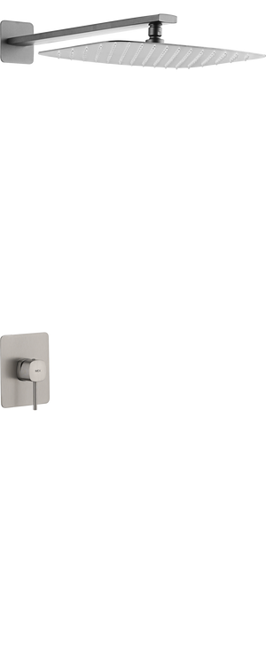 Brushed Nickel Concealed Single Lever Shower Set with Rain Head FIRENZE, main product view