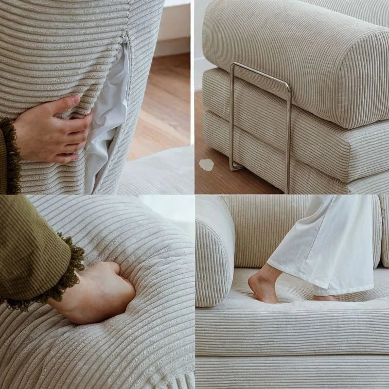 Minimalist Corduroy Foldable Bed Sofa