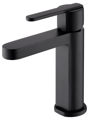 Matte Black Single Lever Sink Faucet Modern Design, view 2