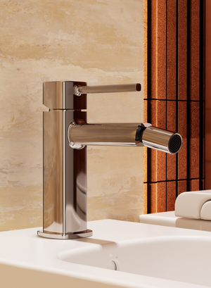 Toscana Brushed Nickel Single Lever Basin Mixer, view 2