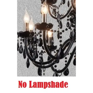 Black Crystal Tears Chandelier Lamp - 8 Arm Lights / Without Lampshades - Chandelier