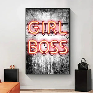 Boss Girl Neon Sign With Decorative Artistic Painting - Neon Sign