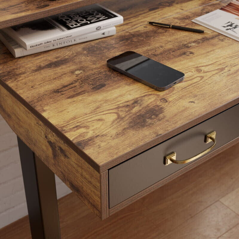 Brooklyn LED Electric Standing Desk with Drawers and Keyboard