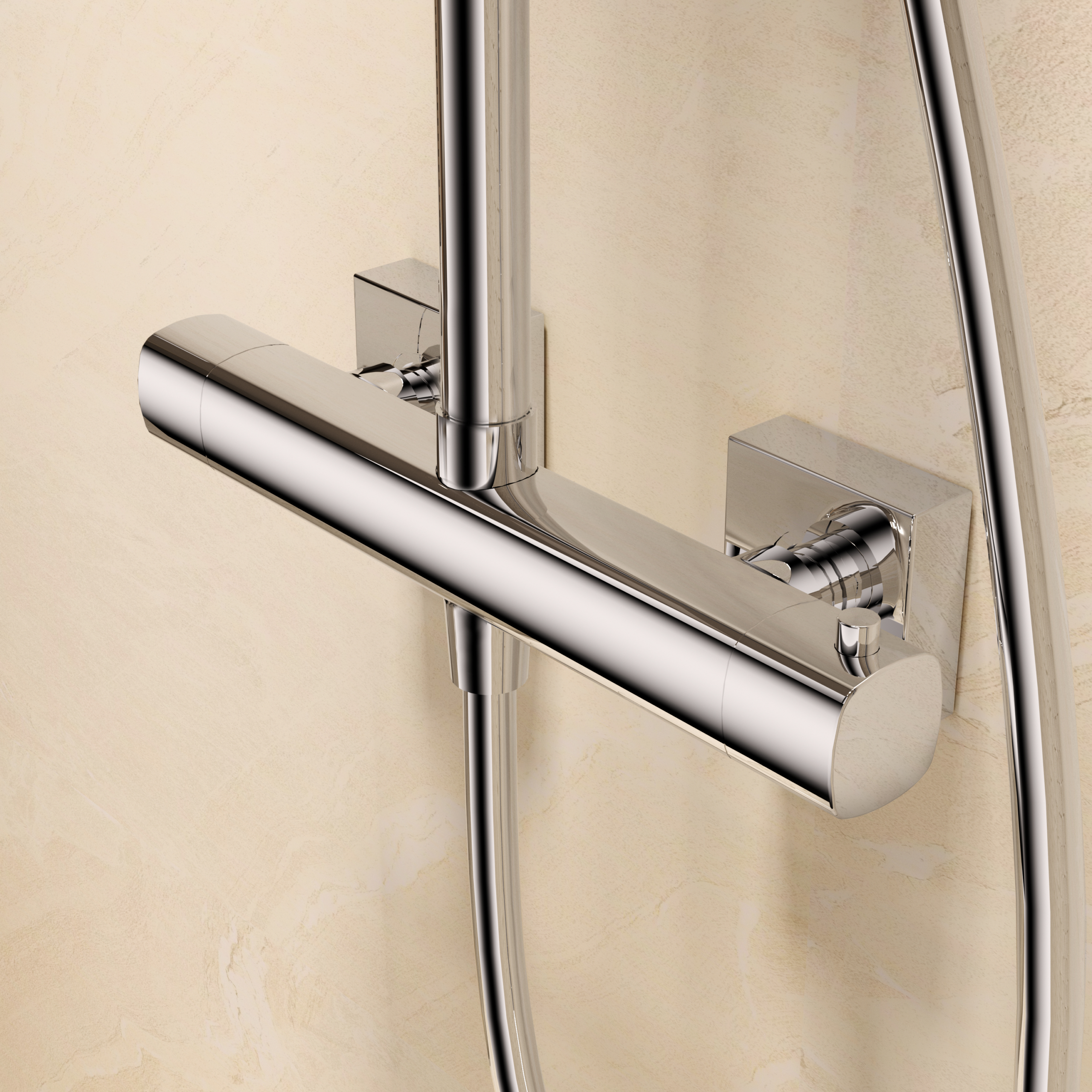 Toscana Brushed Gold Thermostatic Shower Set, view 2