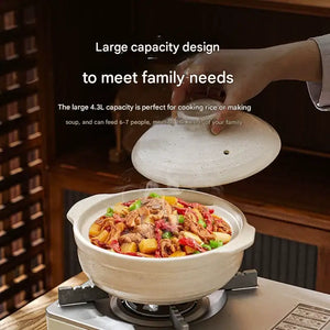 Ceramic Single Serving Stone Cookware Pot - White - Cookware set