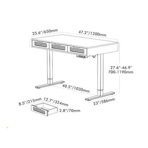 Rattan Soan Electric Standing Desk - 48’’ x 26’’ / White - Standing Desk