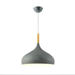 LED Colored Wooden Pendant Light Lamp - Grey / Dia-24cm 1pcs / No Bulb - Pendant Lamp