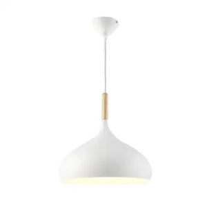 LED Colored Wooden Pendant Light Lamp - White / Dia-24cm 1pcs / No Bulb - Pendant Lamp