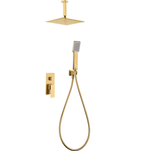 Brushed Gold Built-in Shower Mixer Set Modern Single Lever, main product view