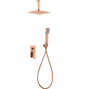Brushed Rose Gold Built-In Single Lever Shower Set, main product view