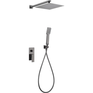 Pisa Black Gun Metal Single Handle Built-In Shower Set, main product view