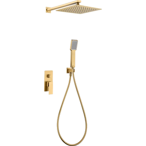 Brushed Gold Built-in Shower Set Single Lever, main product view