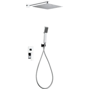Chrome Recessed Single-Lever Shower Set Modern Design, main product view