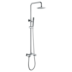 Chrome Single Handle Shower Set Modern Minimalist Design, main product view