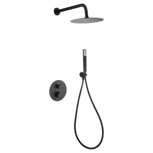Matte Black Built-In Thermostatic Shower Set, main product view