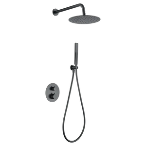 Black Gun Metal Built-in Thermostatic Shower Set, main product view