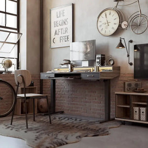 Brooklyn LED Electric Standing Desk with Drawers - Executive Desk