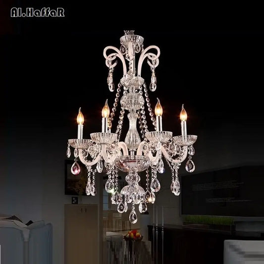 Crystal Modern Tear Ceiling Chandelier Lamp - 6 Arm Lights / Without Bulbs - Chandelier