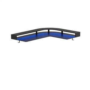 Triple Motor L-Shaped Standing Desk with Ambient Light & - Desk