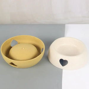 Cute Pet Food Bowl With Heart - Pet Food Bowl