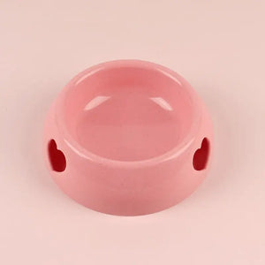 Cute Pet Food Bowl With Heart - Pink / S13x17.5x5.8cm - Pet Food Bowl