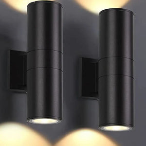 Up and Down Cylinder Outdoor Aluminum Wall Sconce Light - Wall Lamp
