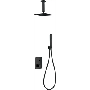 Matte Black Thermostatic Built-In Shower Set, main product view