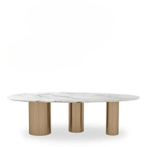Elegant Kitchen and Dining Room Table - Marble Gold / 160x90x75cm - Dining Table