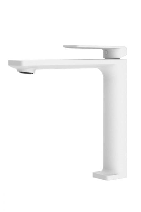 Tall Matte White Basin Faucet Single Lever, view 2