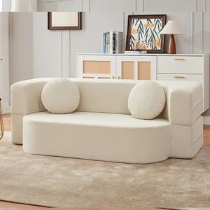 Foldable Bed Modular Retro Arm Compressed Sofa - White - 100x60x60cm - Compressed Sofa