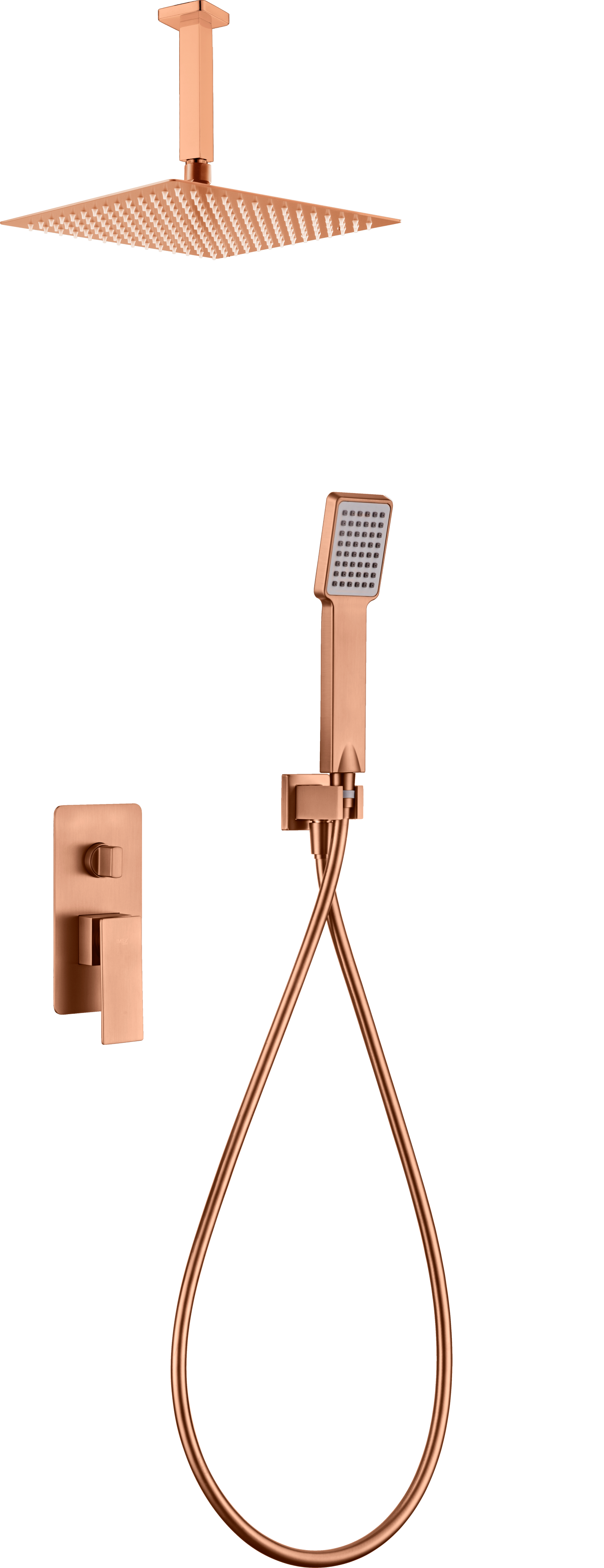 Brushed Rose Gold Built-In Single Lever Shower Set, view 2