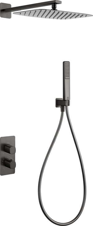 Firenze Black Gun Metal Concealed Thermostatic Shower Set, main product view