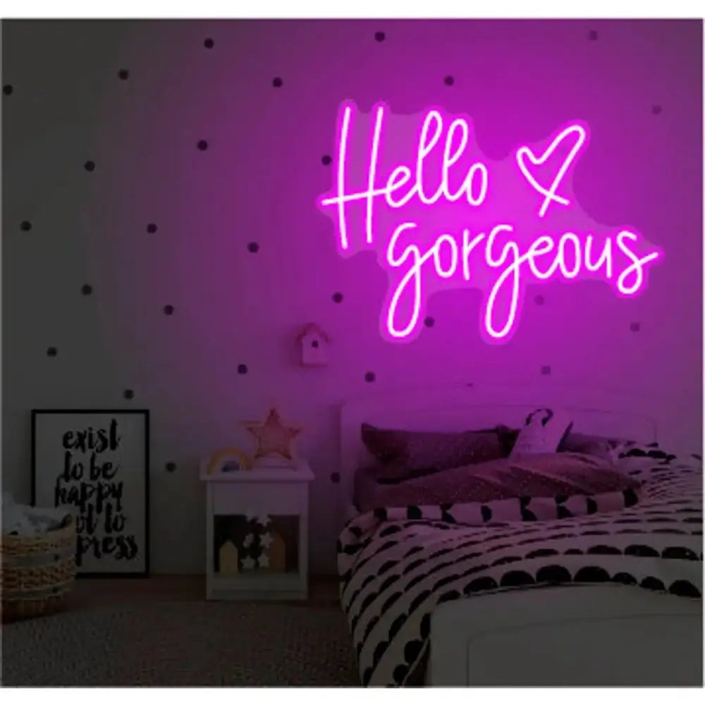 Hello Gorgeous Neon Sign LED Light Multiple Colors - view 2