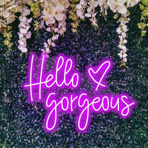 Hello Gorgeous Neon Sign LED Light Multiple Colors
